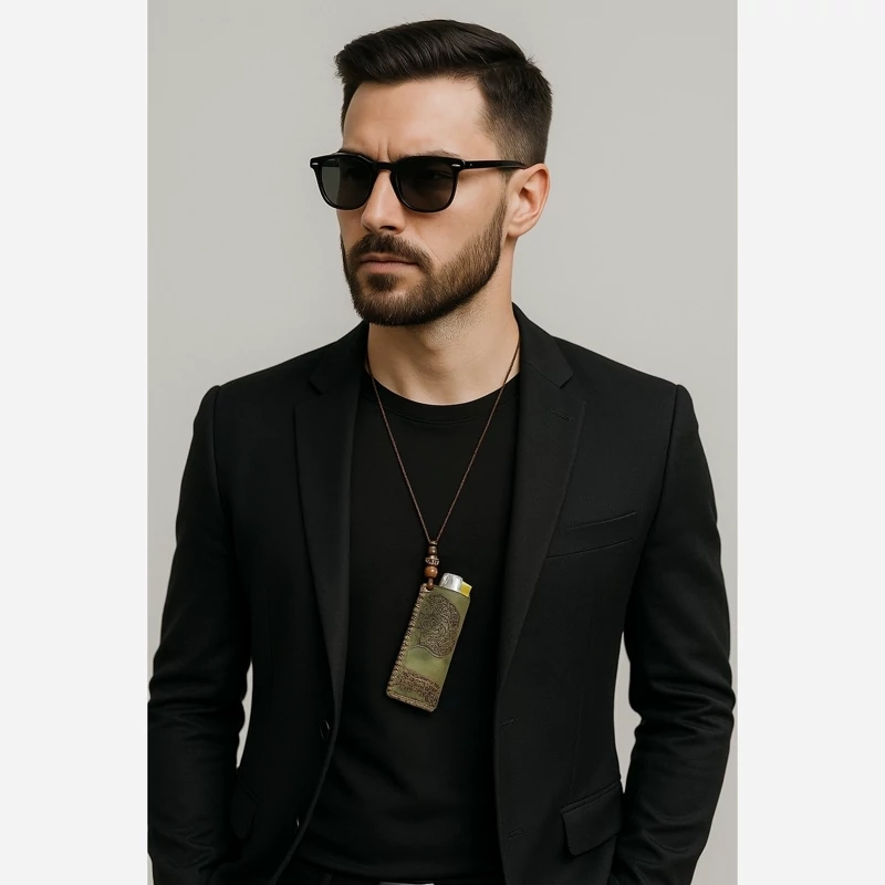 گردن آویز چرمی فندک